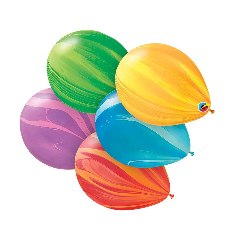 Qualatex® 11 Inch Rainbow Superagate Assortment Latex Balloons