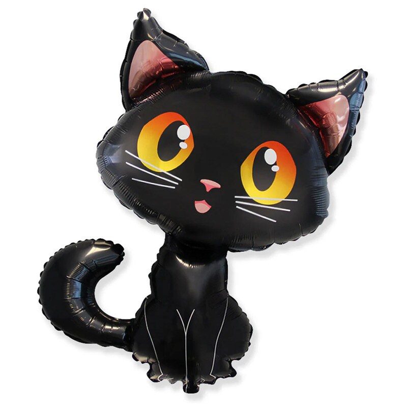 36&#x22; Black Cat Foil Balloon Halloween Party Decoration