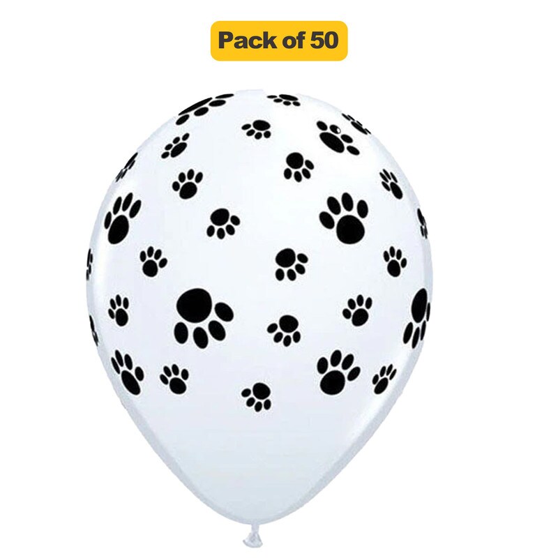 Paw Prints A Round Dog Party Balloons Latex 11&#x22;