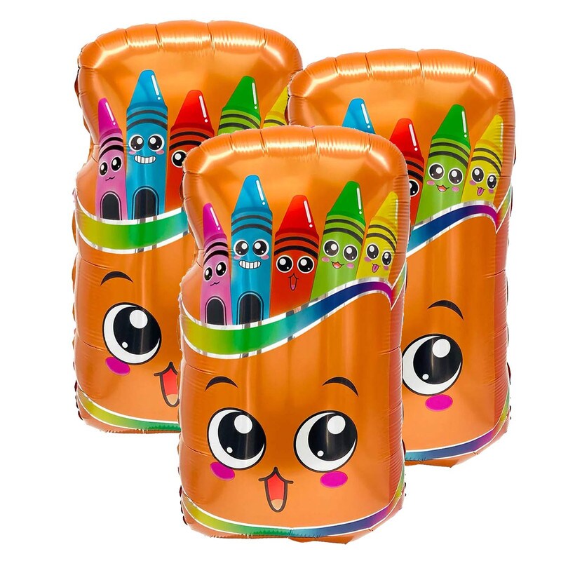 LA Balloons&#xAE; 27 Inch Smiling Crayon Box Balloon