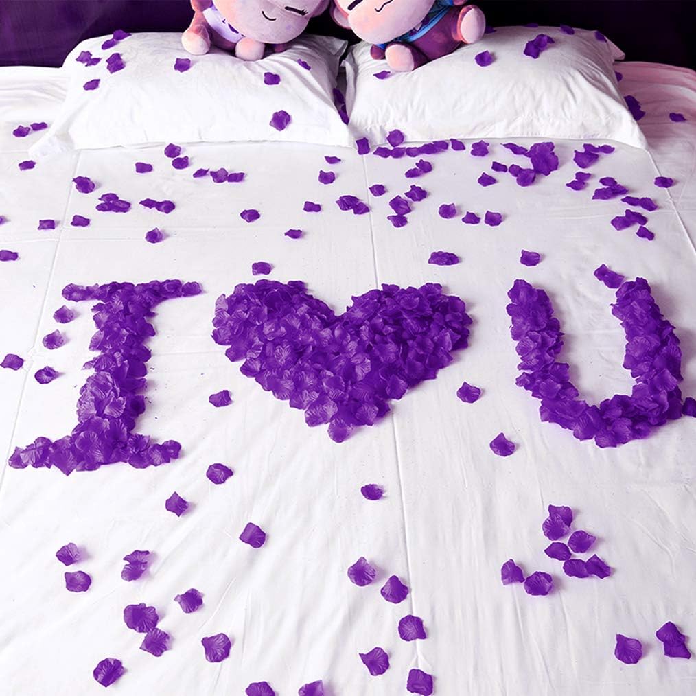 2000 PCS Artificial Silk Purple Rose Petals for Wedding Party Favors Decoration and Vase Home Decor Wedding Bridal Decoration. Purple