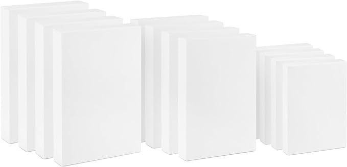 White Gift Boxes, Assorted Sizes (12 Boxes with Lids: 4 Small 11&#x22;, 4 Medium 14&#x22;, 4 Large 16&#x22;) for Birthdays, Mother&#x27;s Day, Baby Showers and More