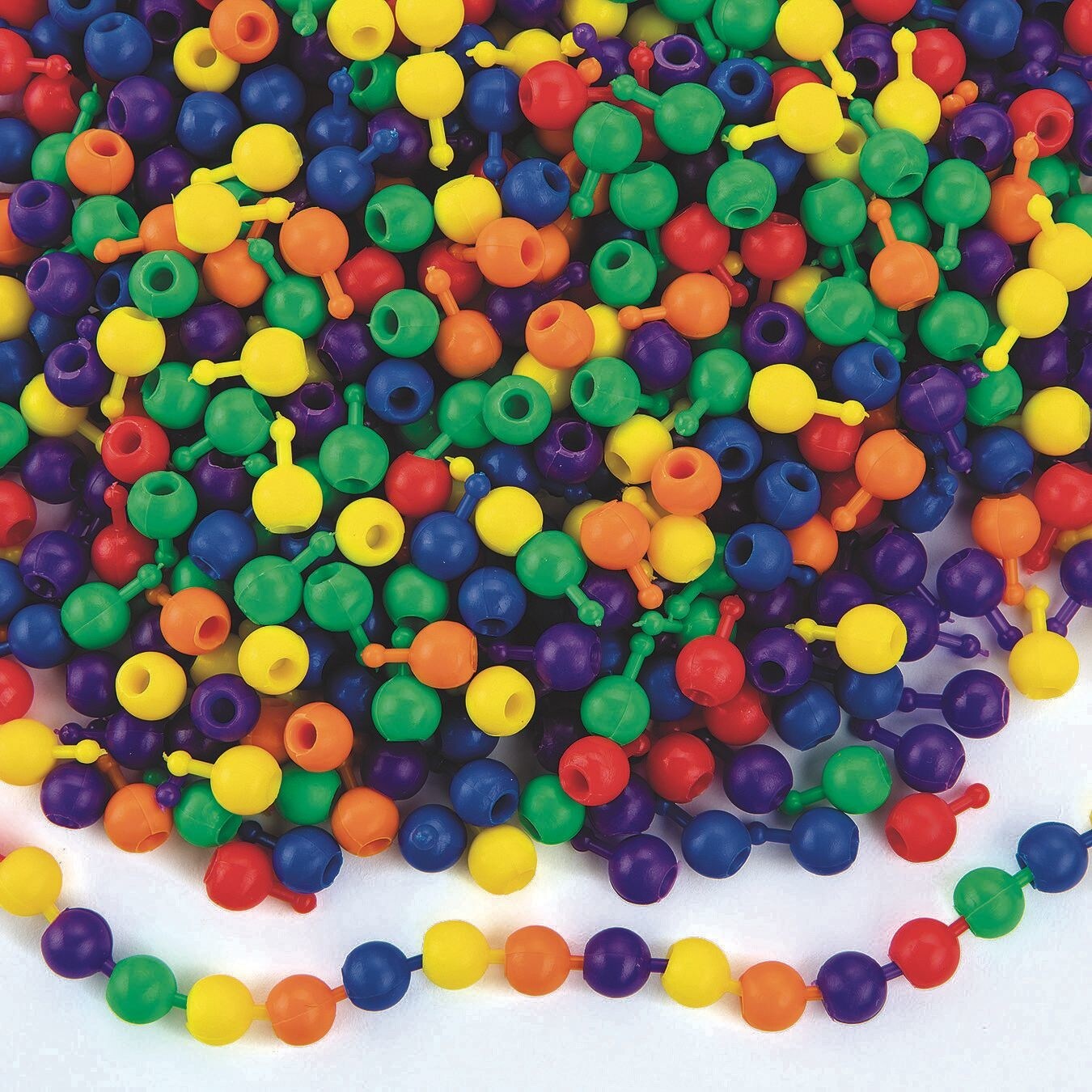 S&S Worldwide Color Splash! Pop Beads, 6 Assorted Bright Colors, For Kids, Jewelry, Camp, Recreation, Snap Together to Make Necklaces, Bracelets and Garlands, Reusable, 10mm. Approx. 2,000 Pieces
