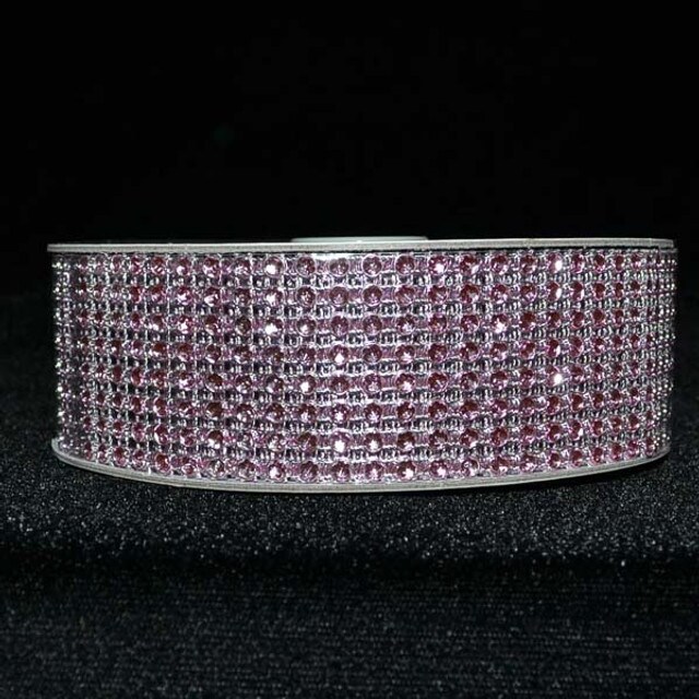 1.5&#x22; x 10 Yards Pink Diamond Mesh Ribbon 5 Rolls of Rhinestone Bling Ribbon