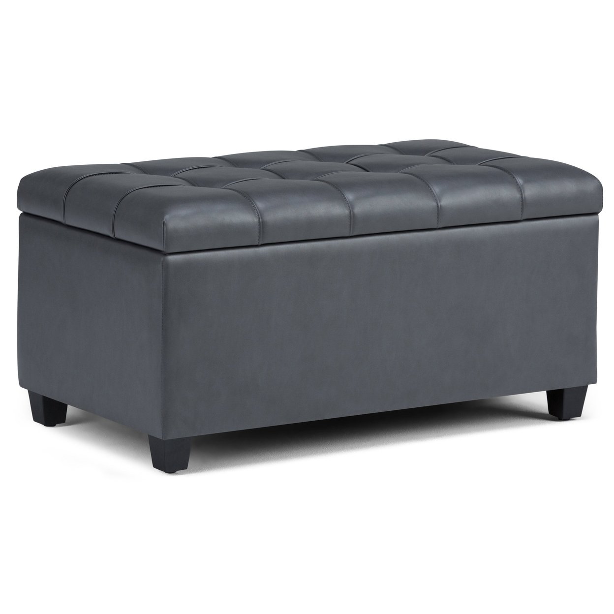 Simplihome Sienna 34"Rectangle Lift Top Storage Ottoman Bench , Transitional