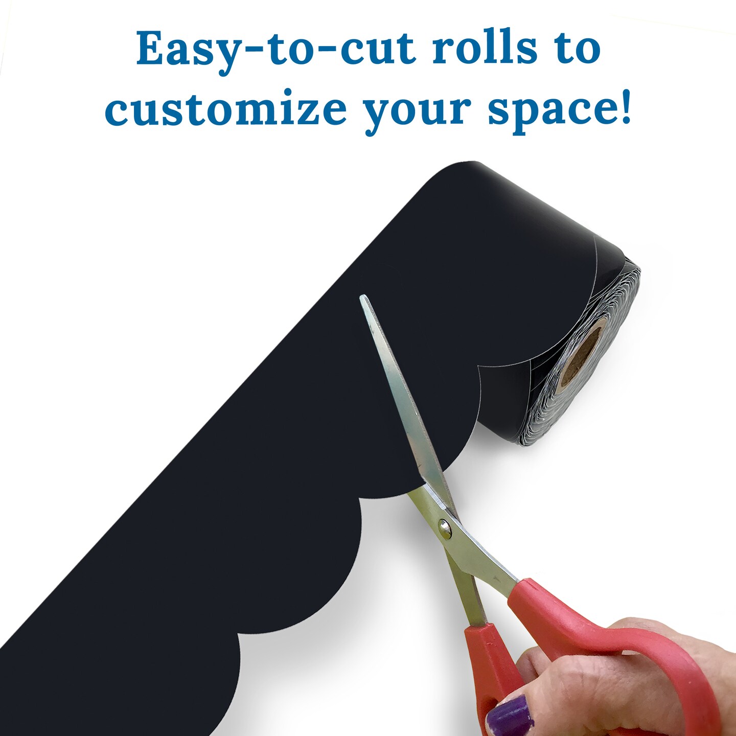 Carson Dellosa 260Ft Gray, Black and White Bulletin Board Borders, 4 Rolls of Scalloped Bulletin Board Border for Bulletin Board, White Board, Office D&#xE9;cor, Classroom D&#xE9;cor, Black and White D&#xE9;cor