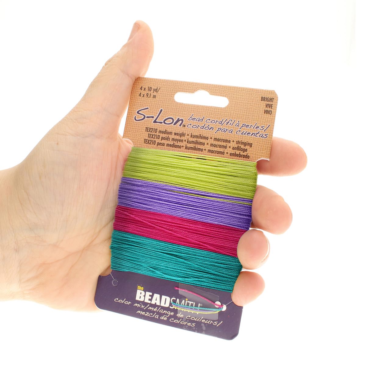 The Beadsmith S-Lon Bead Cord – .5 mm Twisted Nylon Cord for Stringing, TEX210