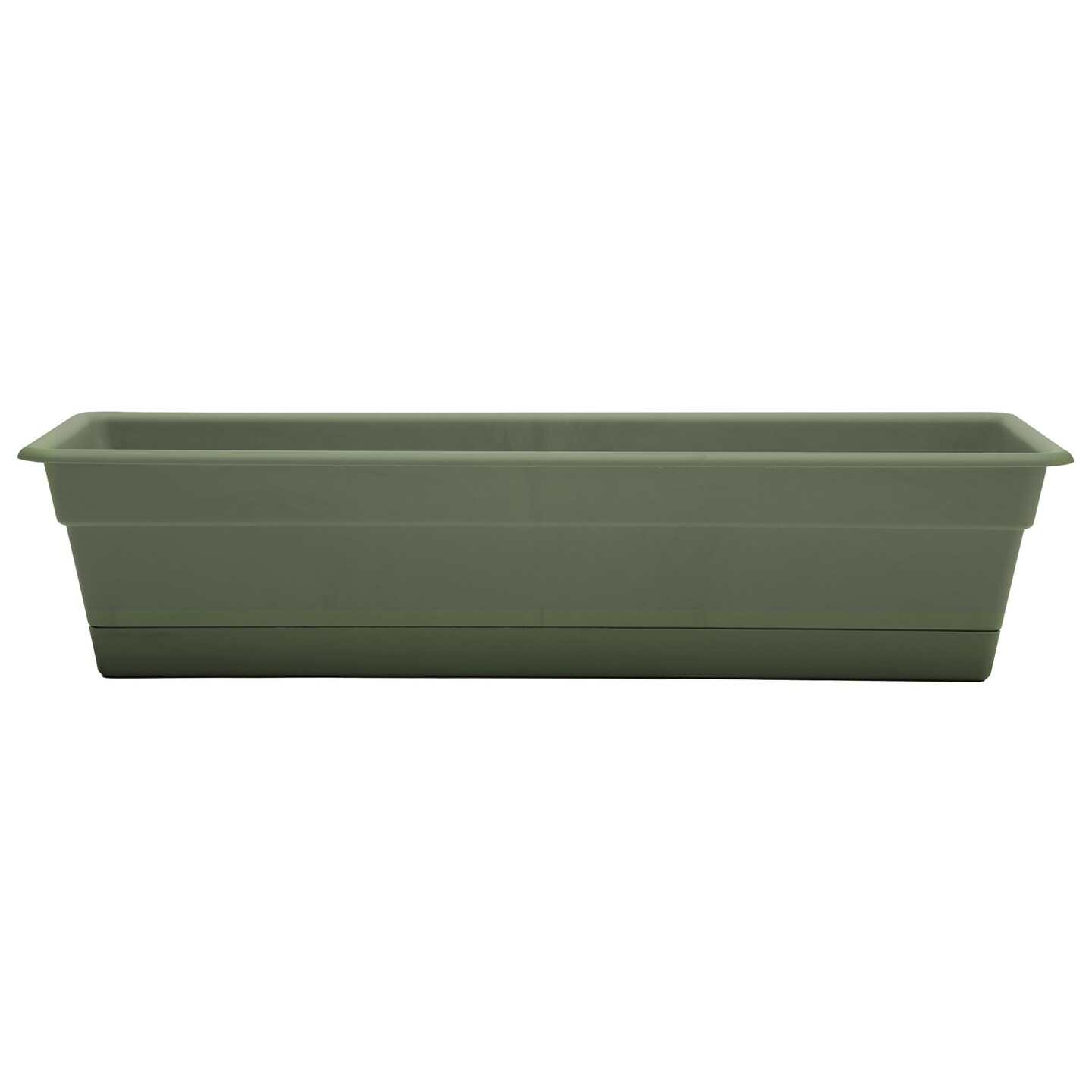 Bloem Dura Cotta Window Box Planter: 24" - Living Green - With Tray, Weatherproof Resin Box, Removable Tray For Indoor & Outdoor Use, Gardening, 3 Gallon Capacity