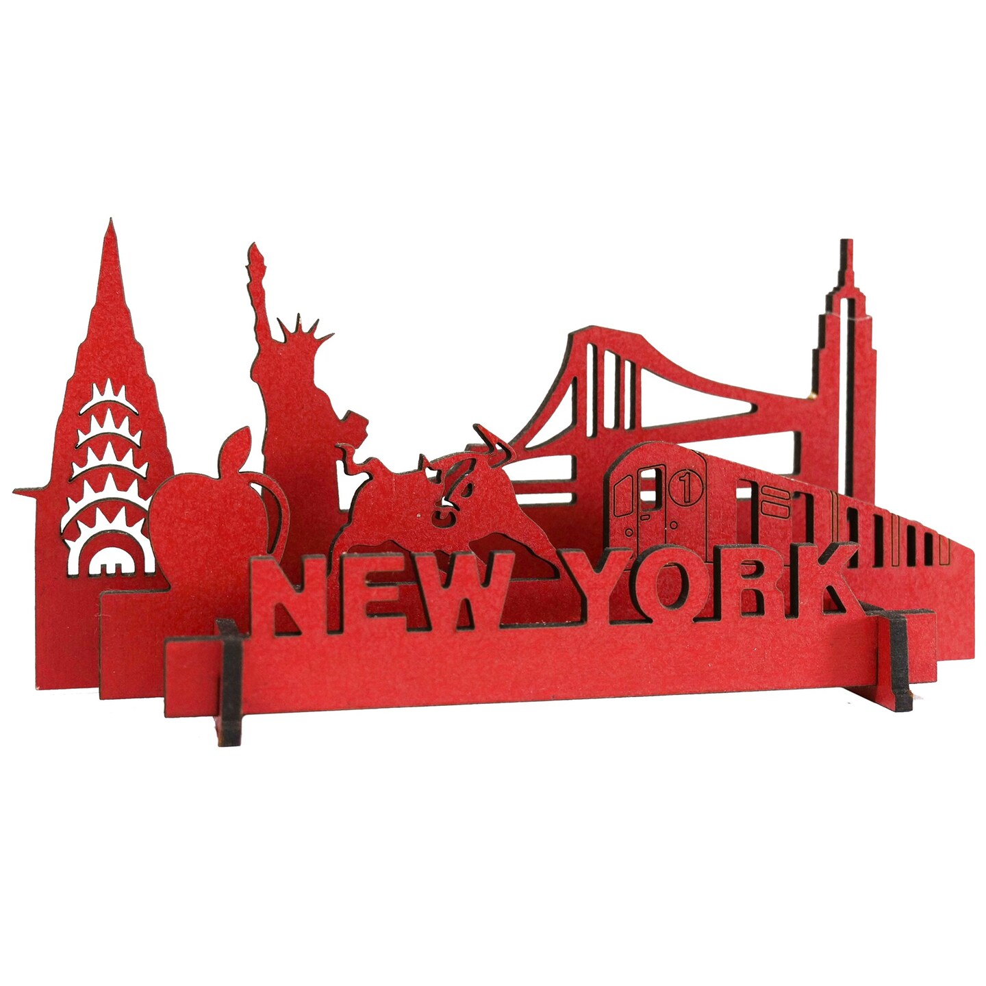 Little &#x26; Wood: Woodlet: Medium - New York - 3D Wooden Kit-Set, City Puzzle, Easy Assembly, Pop Build Fun, 100% Sustainably Sourced Wood, Ages 6+