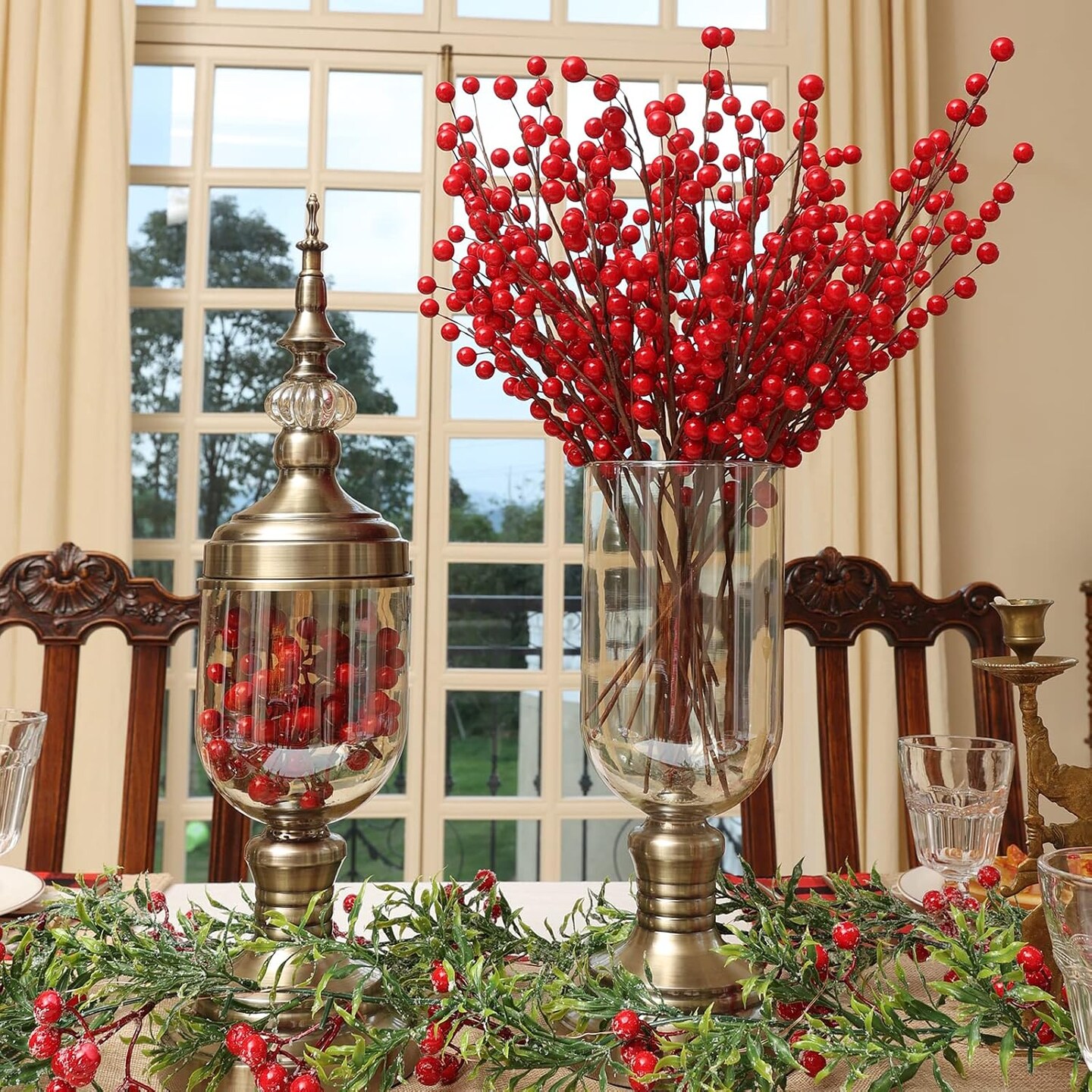 Red Berries Christmas Decor, Picks(12pack)