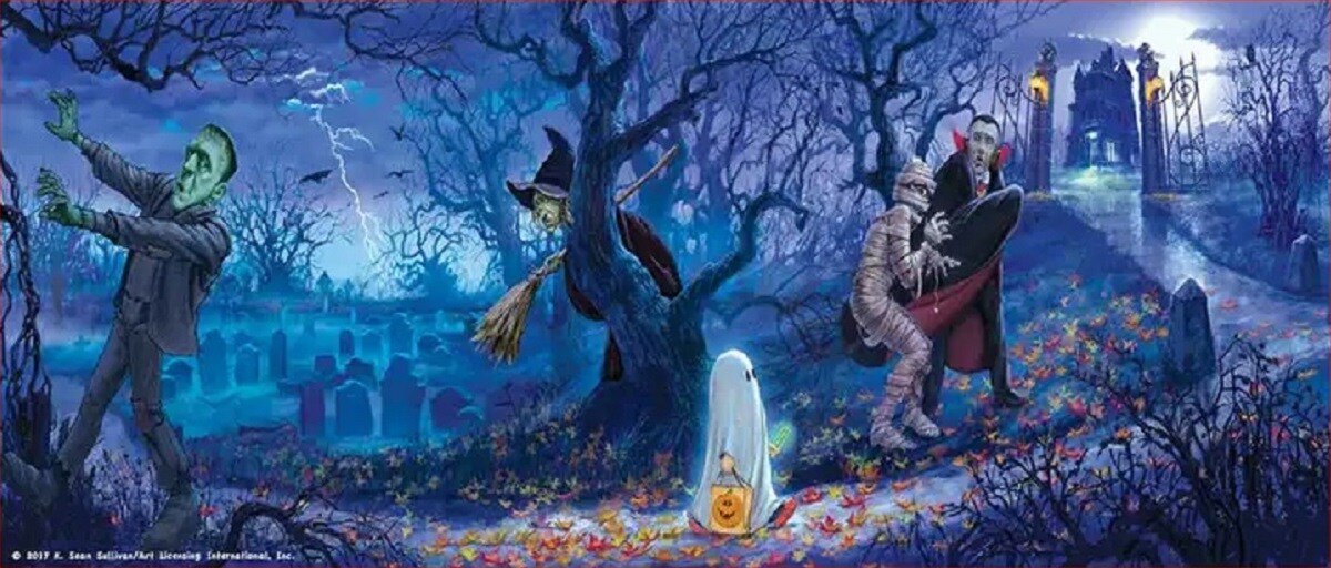 Sunsout Halloween Scene 500 pc Halloween Jigsaw Puzzle 59199, Model ...