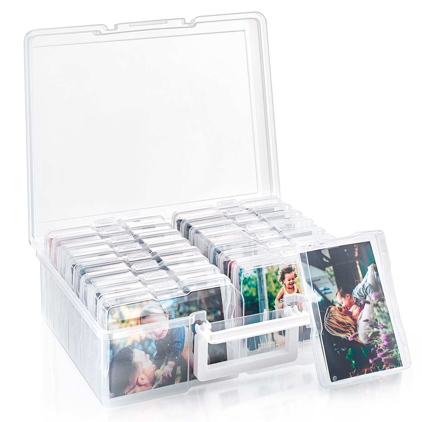 Sorbus Clear Durable Box with 16 Cases (4" x 6") Organizers and Storage Cases