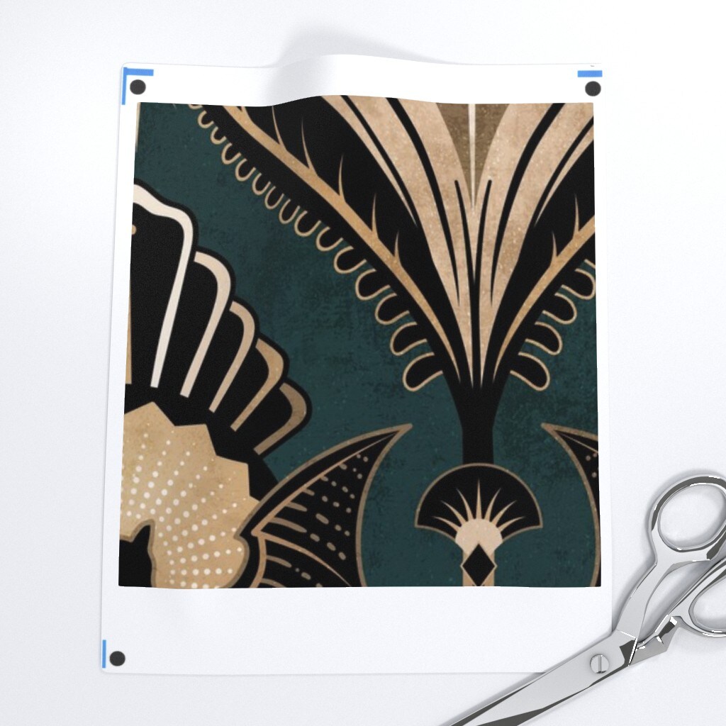 Bats And Flowers 1920S Maximalist Gothic Elegant Glamorous 20S Vintage Flappers Halloween Geometric Custom Printed Fabric by Spoonflower Various Fabrics by the Yard or Fat Quarter