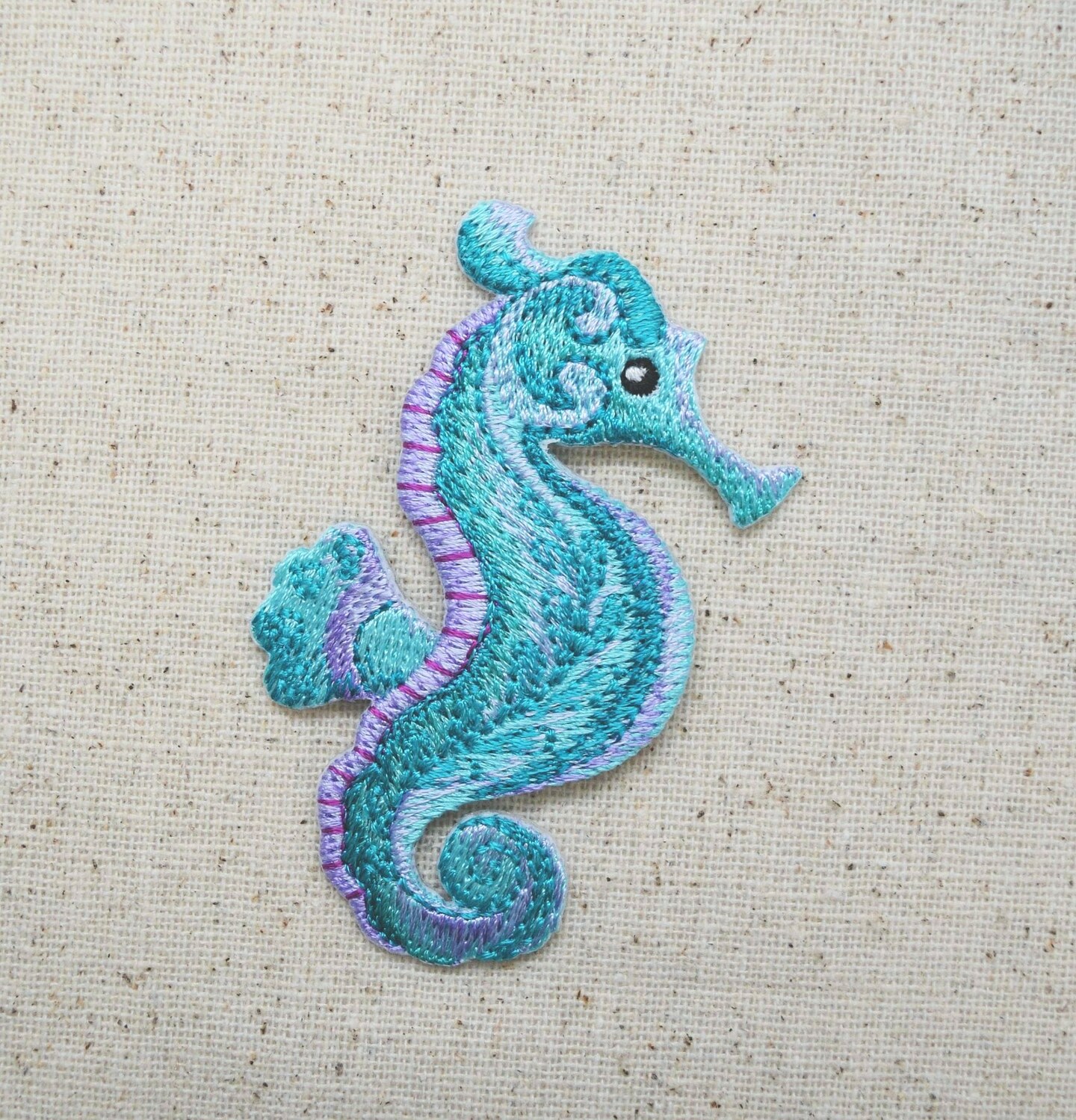 Seahorse, Marine Ocean Animals, Embroidered, Iron on Patch
