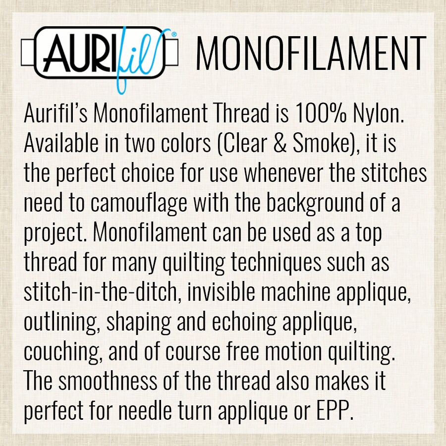 Clear (1000) | Monofilament Cone (15000M / 16400Y) | Aurifil Thread