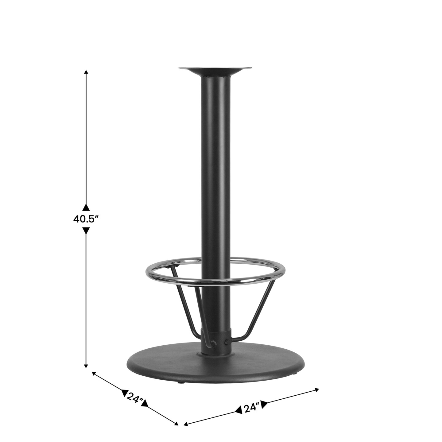 Emma and Oliver 24'' Round Restaurant Table Base with 4'' Dia. Bar Height Column and Foot Ring