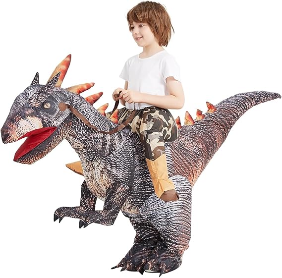 GOOSH Inflatable Dinosaur Halloween Costume Riding Stegosaurus for Kids and Adults
