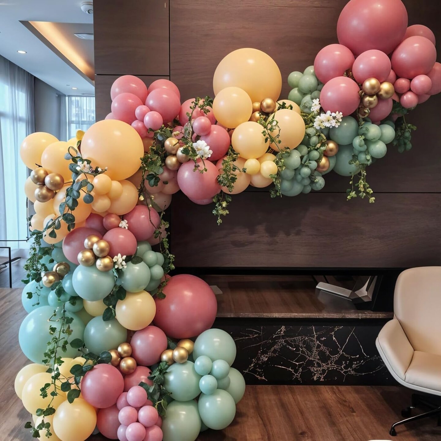 Pink and Green Balloon Arch Kit,122Pcs Sage Green Dusty Rose Red Macaron Pink Yellow Matte Balloons