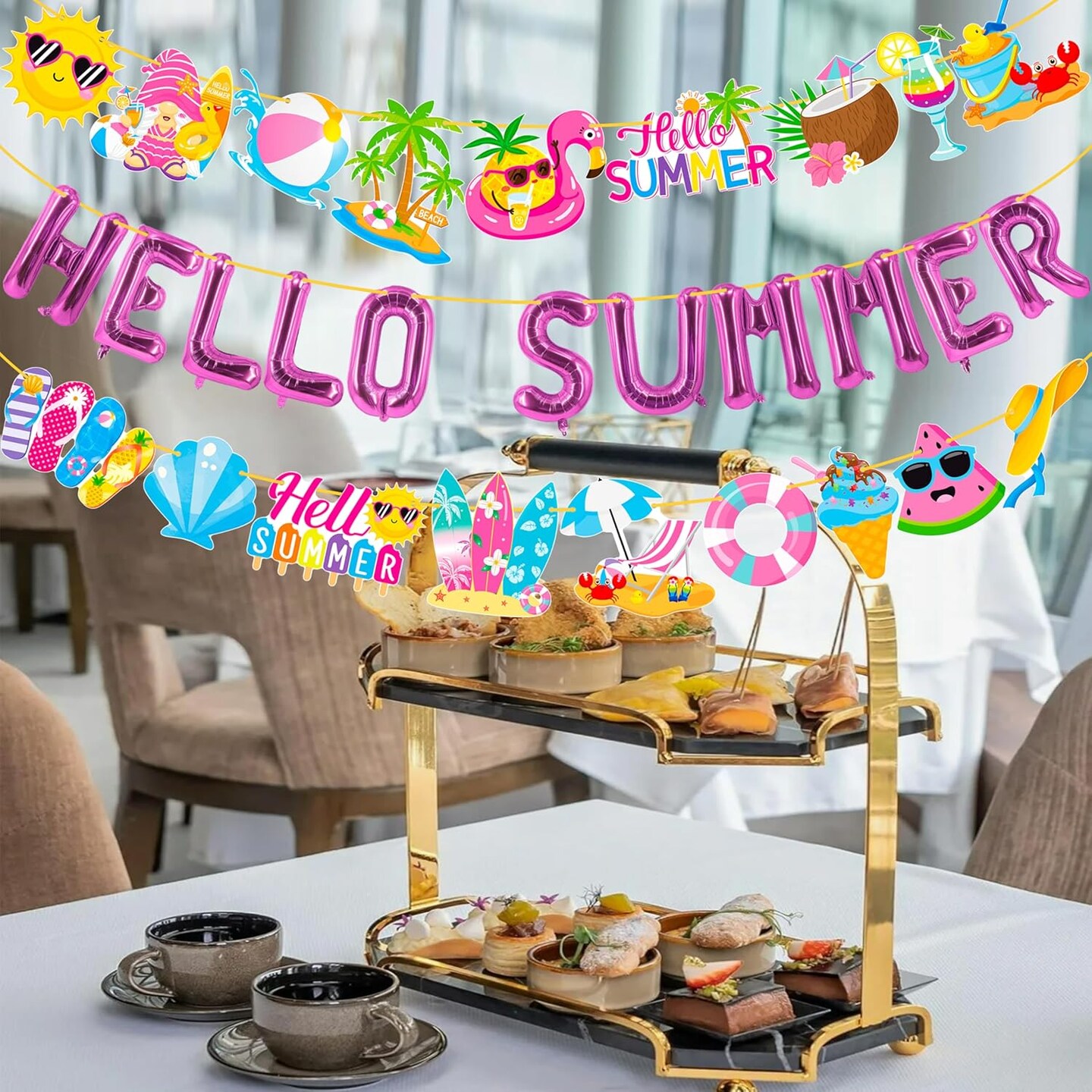 Hello Summer Letter Balloons and Banners (2pcs)