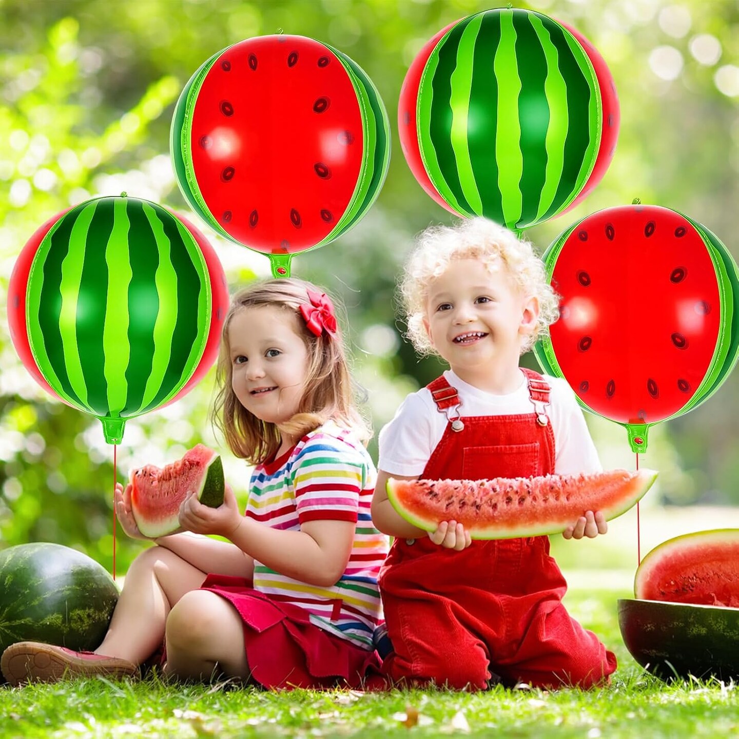 6 Pcs Round Watermelon Balloons