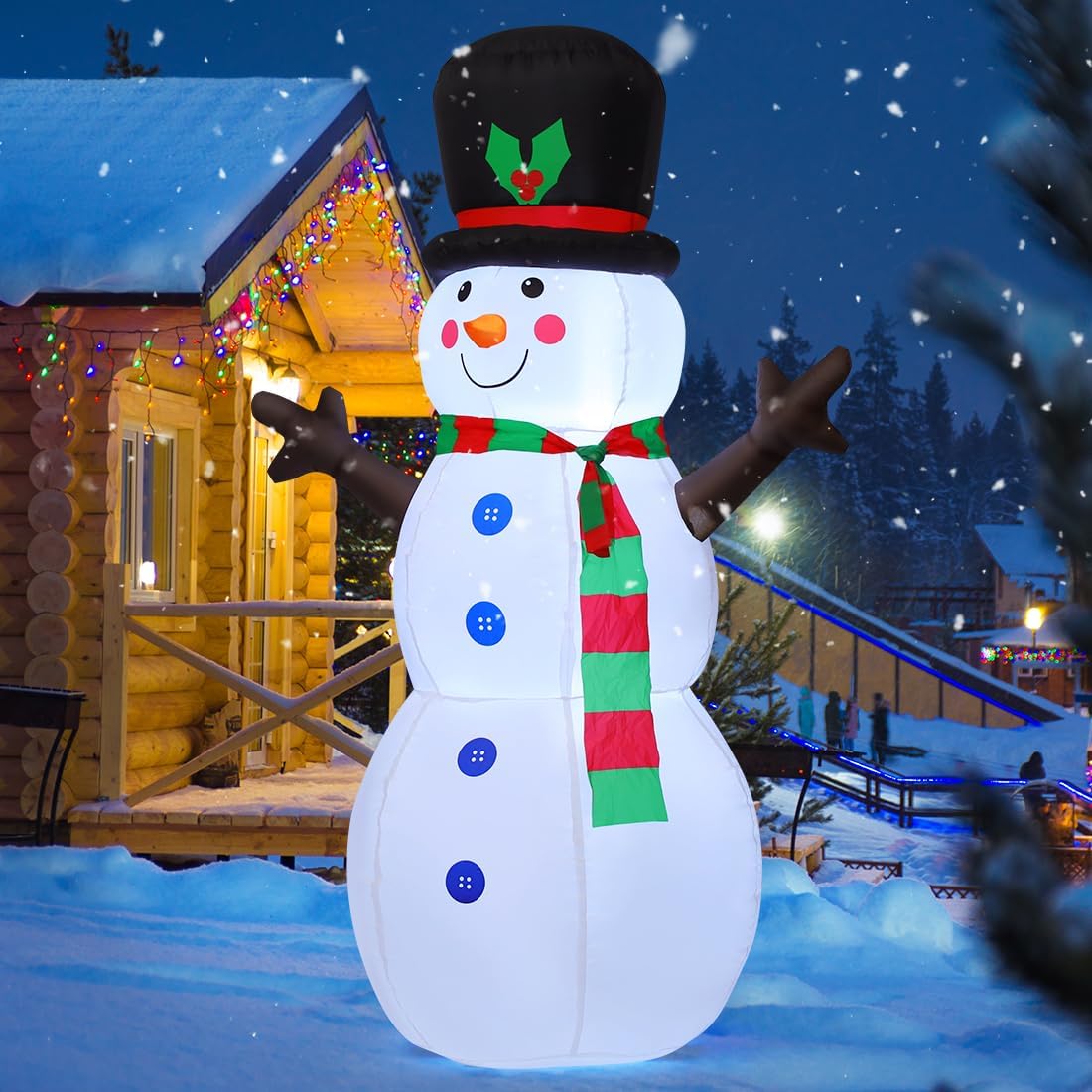 GOOSH 5 FT Inflatable Outdoor Christmas Snowman with Branch Hand