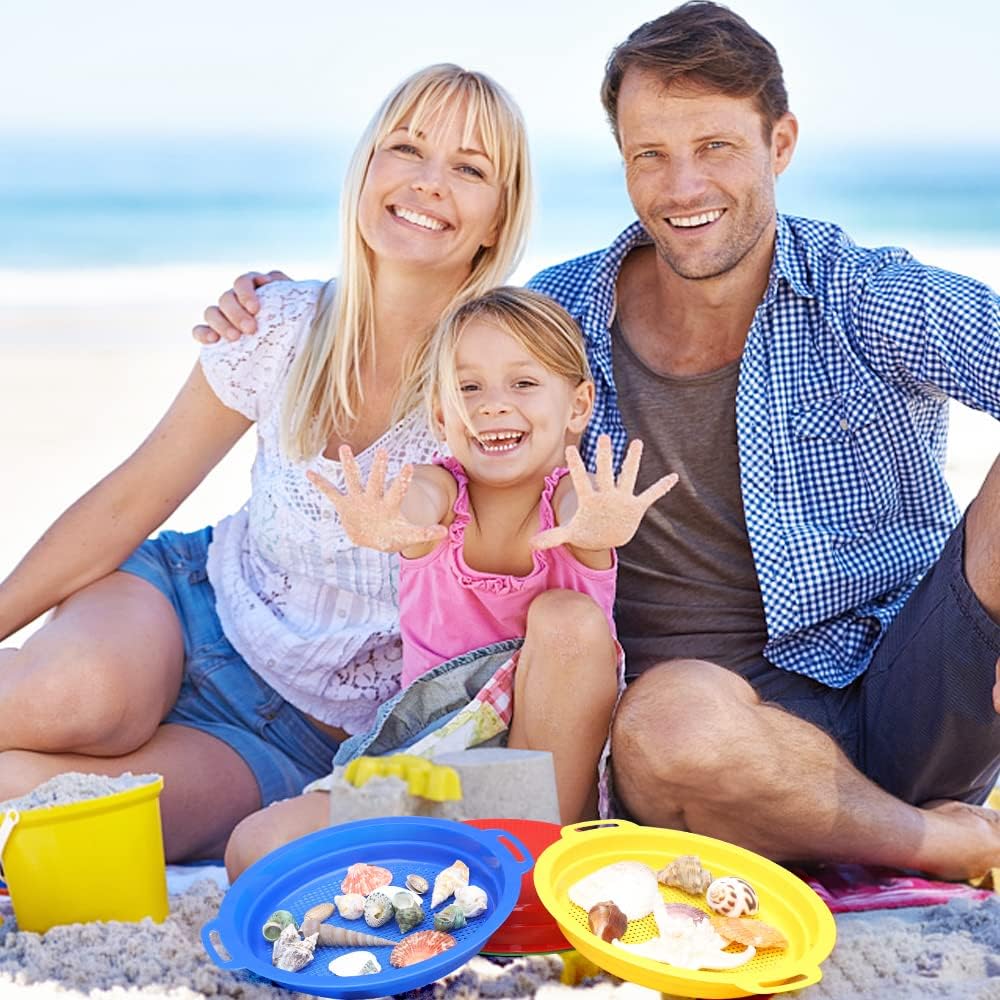 Sand Sifter Sieves for Kids - Heavy Duty ABS Beach Sifter Discovery Toy