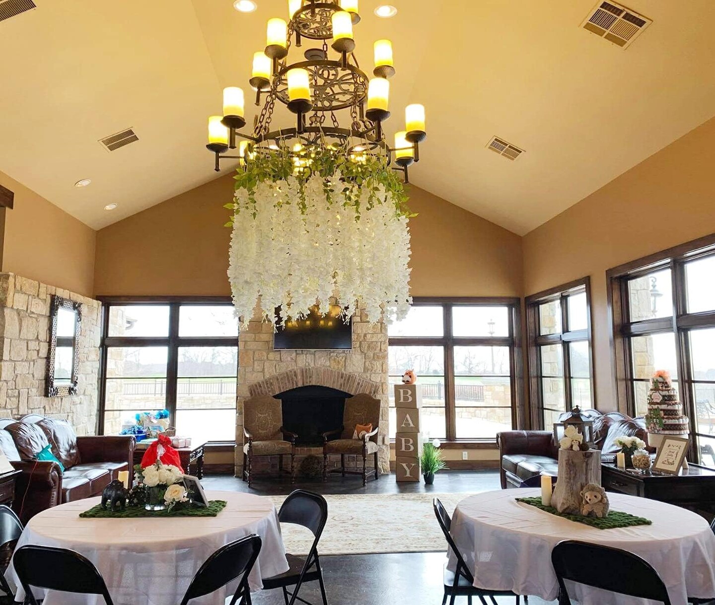 12PCS Artificial Wisteria Garland – 3.75FT White Silk Hanging Flowers for Home, Party & Wedding Decoration