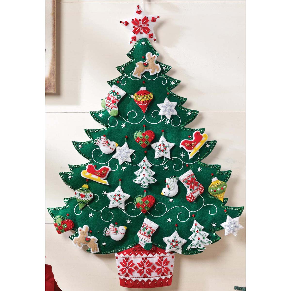 Bucilla  Nordic Tree Advent Calendar Felt &#x26; Sequin Kit