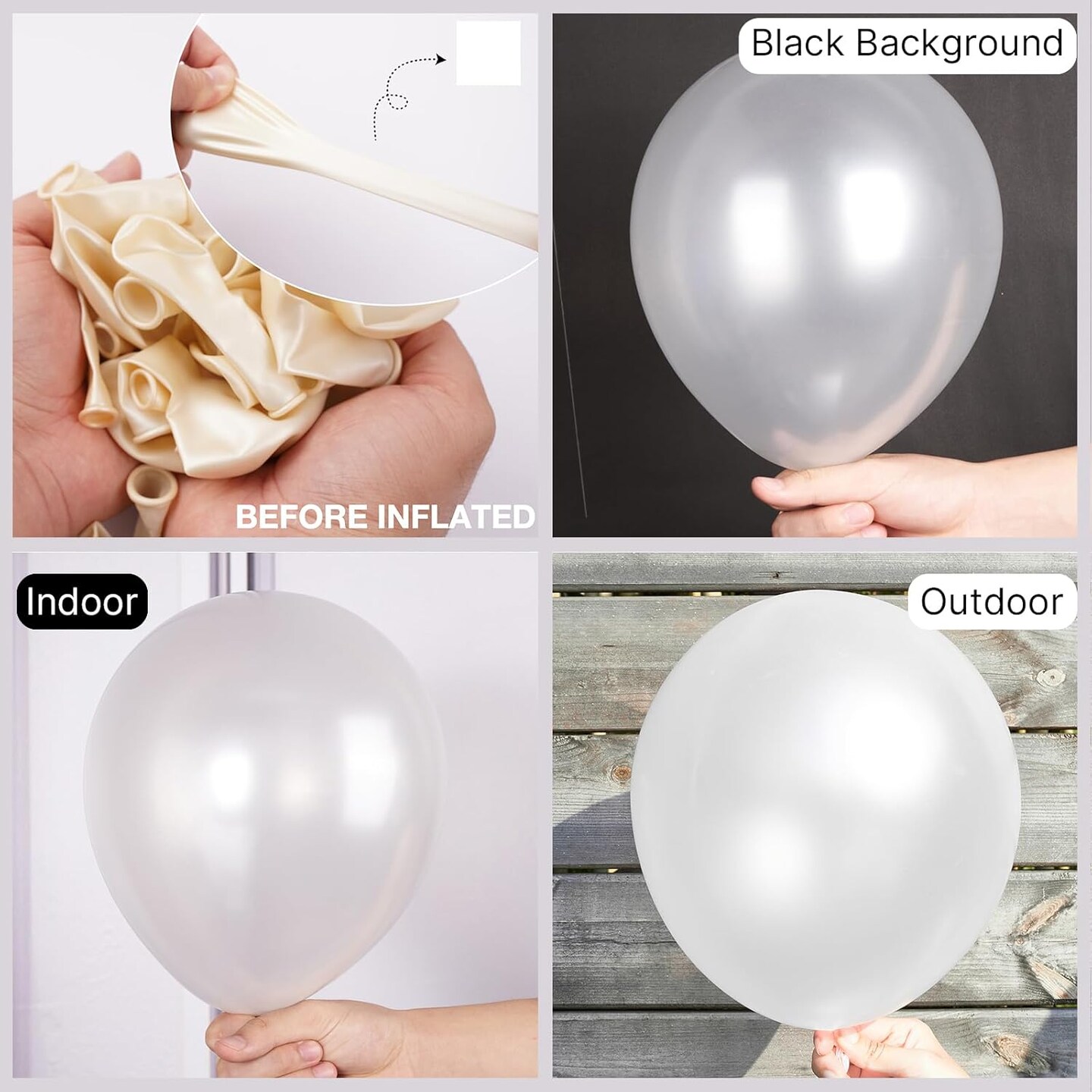 Pearl White Balloons 100 pcs 12 Inch White Latex Balloons for Wedding Bridal Graduation Engagement Baby Shower Gender Reveal Easter Anniversary Birthday Party Decorations White-Z30