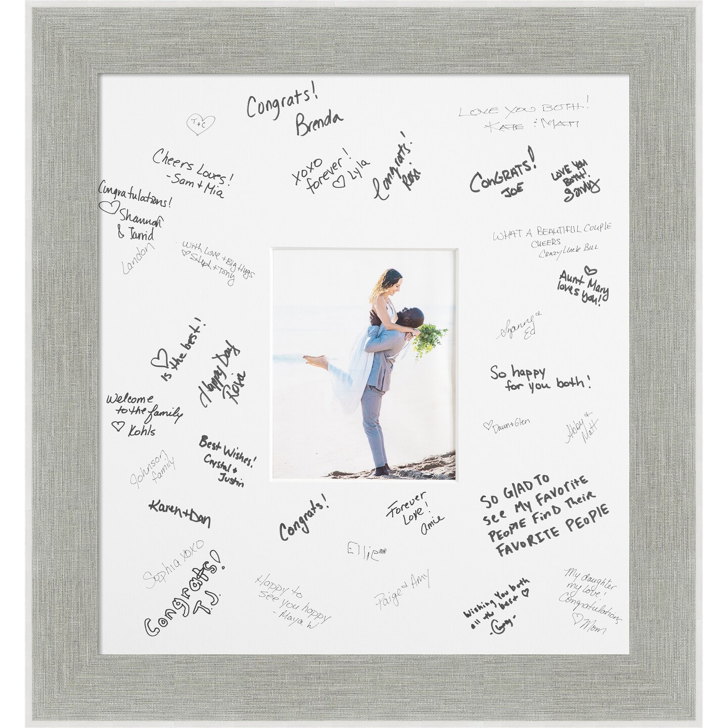 Glam Signature Mat Picture Frame, Photo Frame Wedding Guest Book Alternative, Autograph Picture Mat for Signature Board, Wedding Celebrations Graduations Support Encouragement or Retirement