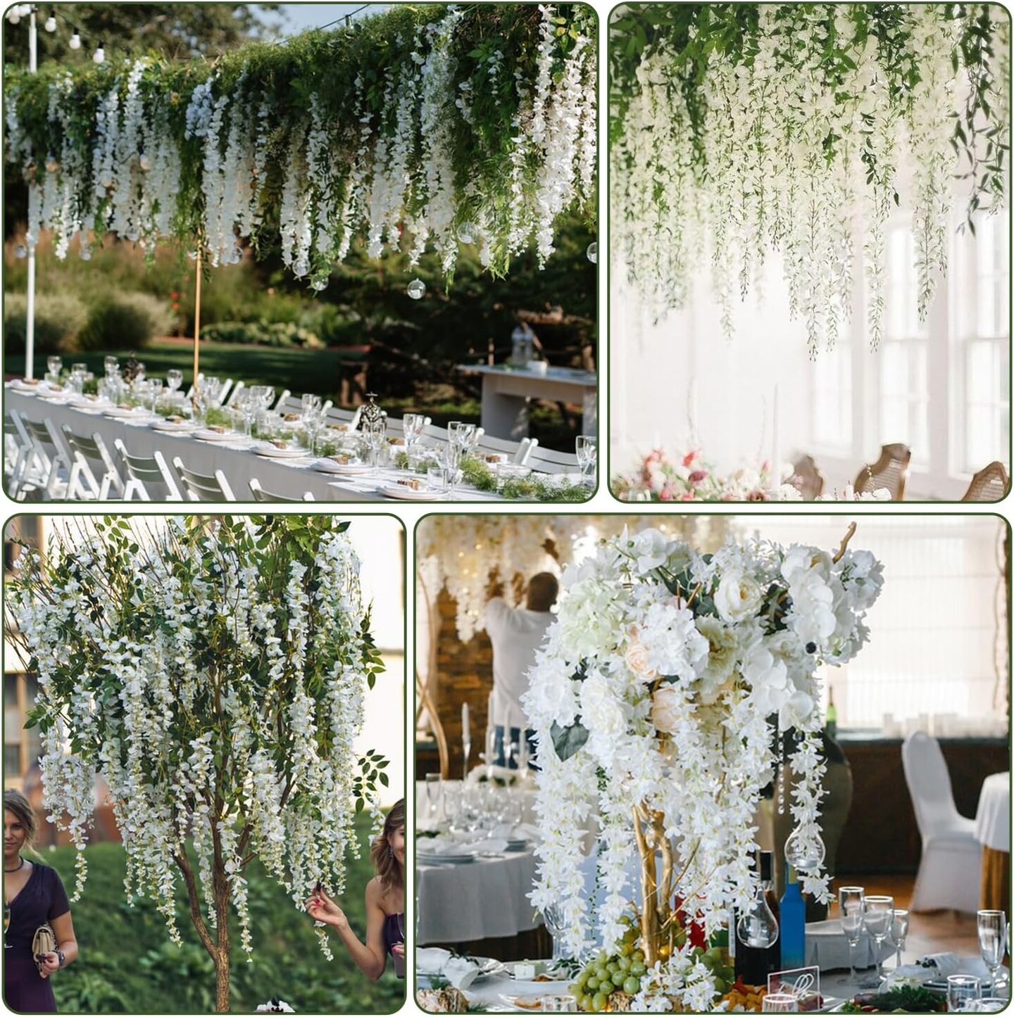 Wisteria Hanging Flowers,Hanging Flowers,Wisteria,Fake Hanging Flowers,Fake Wisteria,Hanging Flowers for Decoration, Wedding, Garden, Wall Decoration,3.6 feet Long