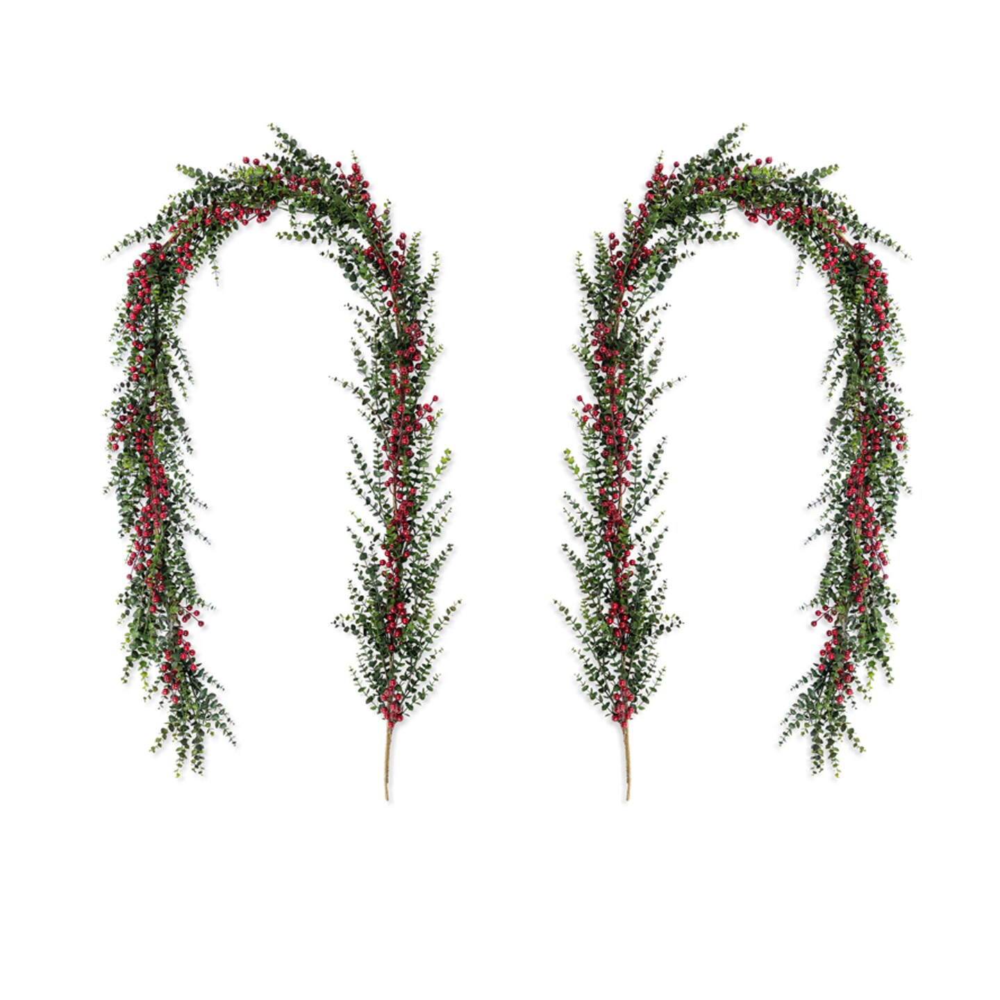 Christmas Greenery PE Dripping Garland/Wreath with Red Berries