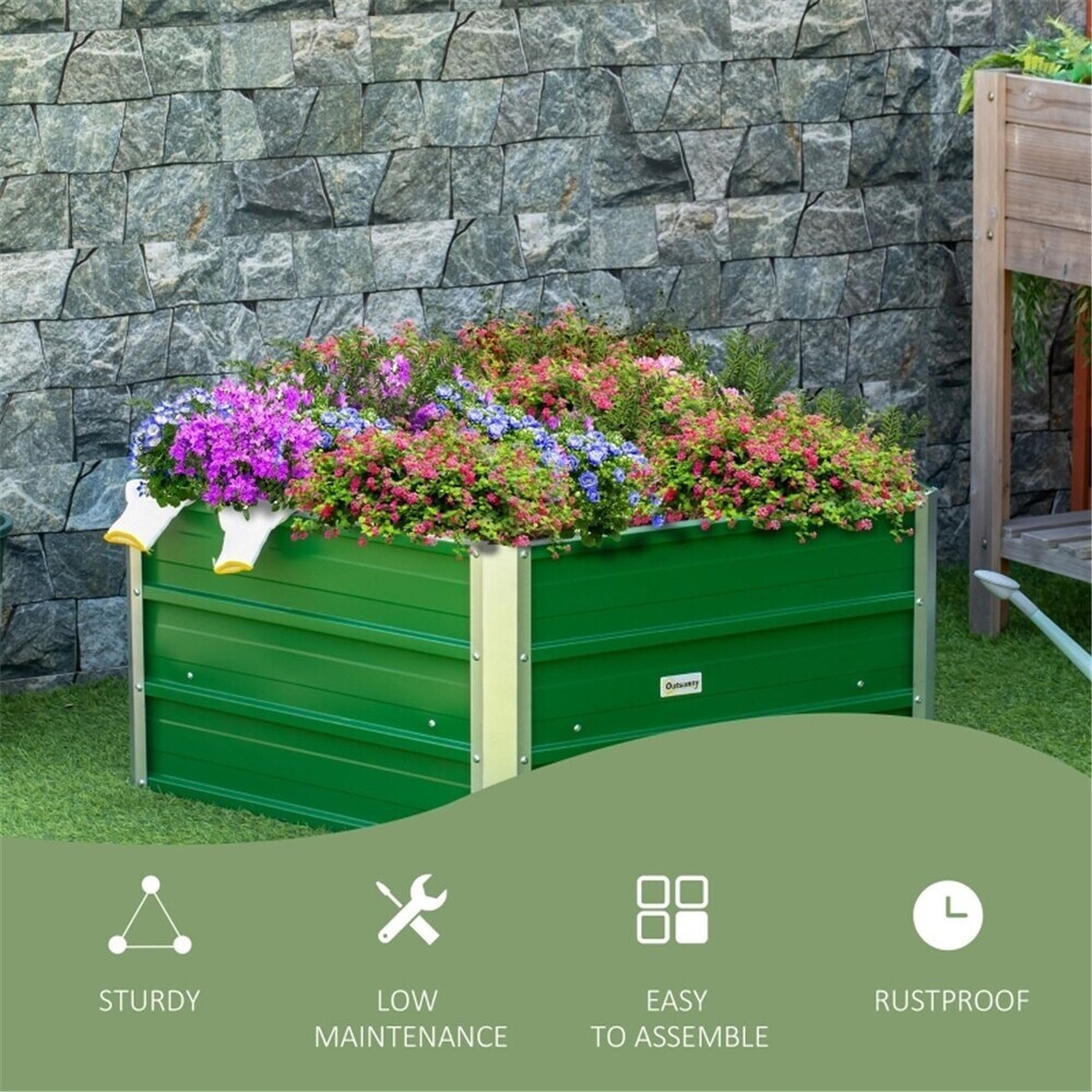 Large Pentagon Metal Planter Box with Gloves