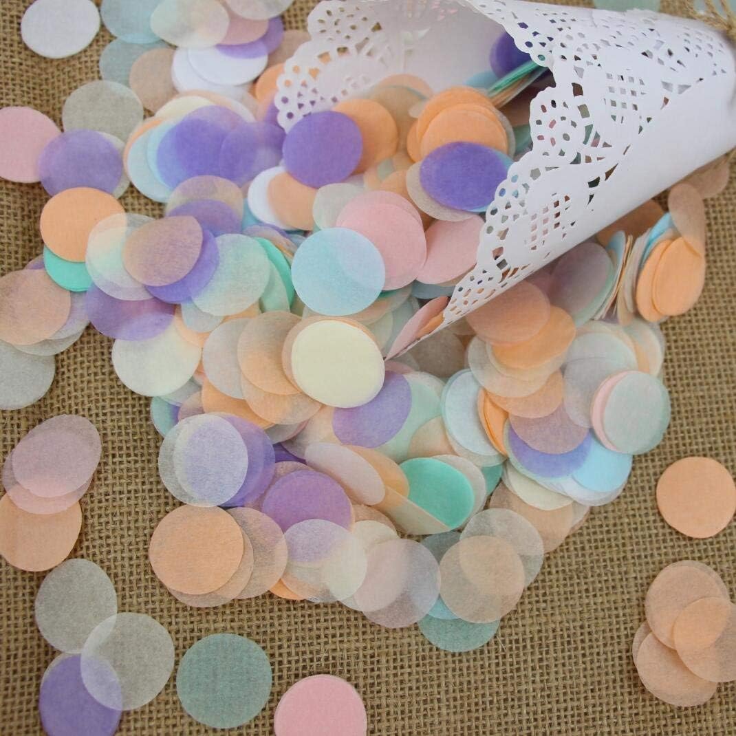 1 Inch Pastel Tissue Paper Table Confetti Dots for Baby Shower Gender Reveal Birthday Party Decorations 2 oz
