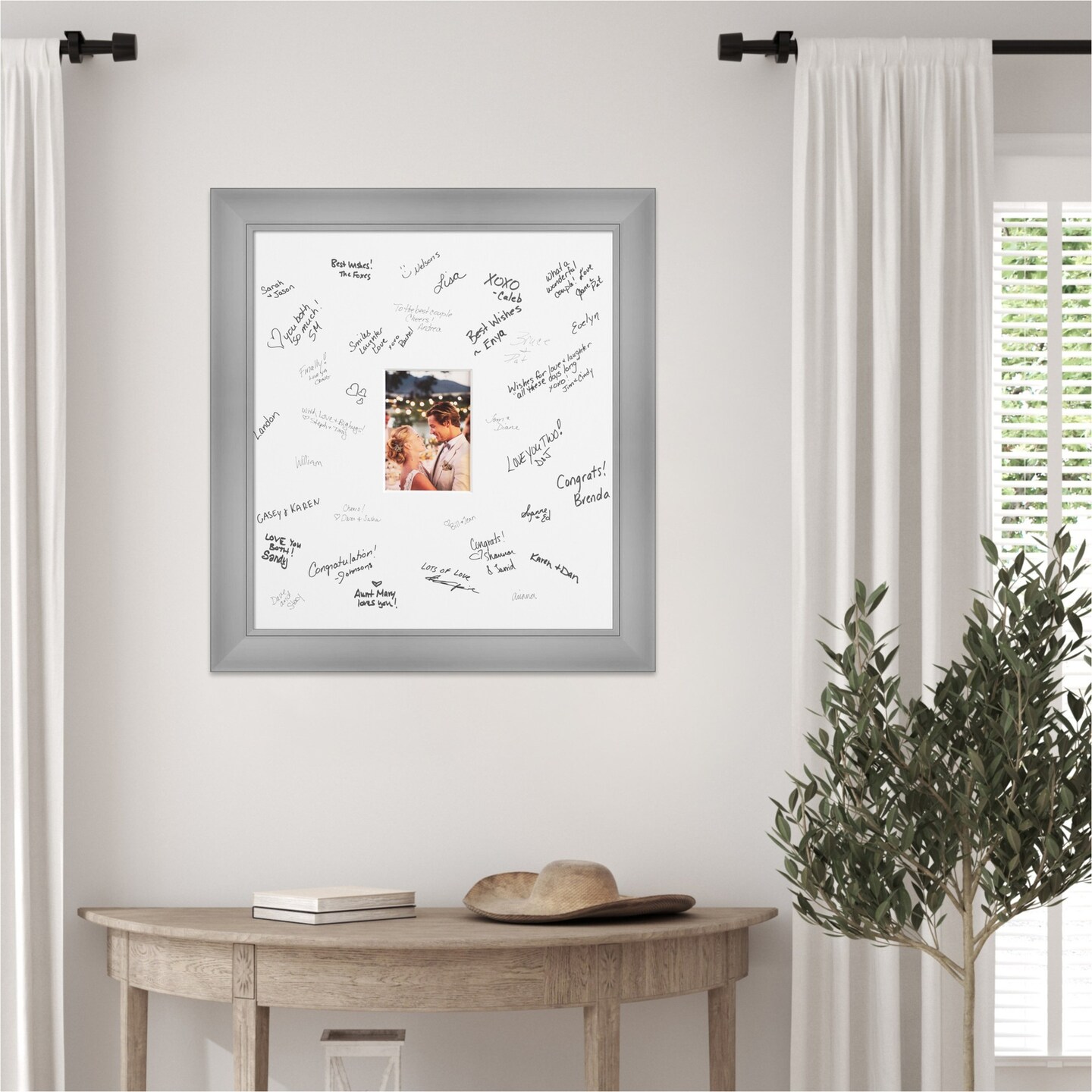 Flair Signature Mat Picture Frame, Photo Frame Wedding Guest Book Alternative, Autograph Picture Mat for Signature Board, Wedding Celebrations Graduations Support Encouragement or Retirement