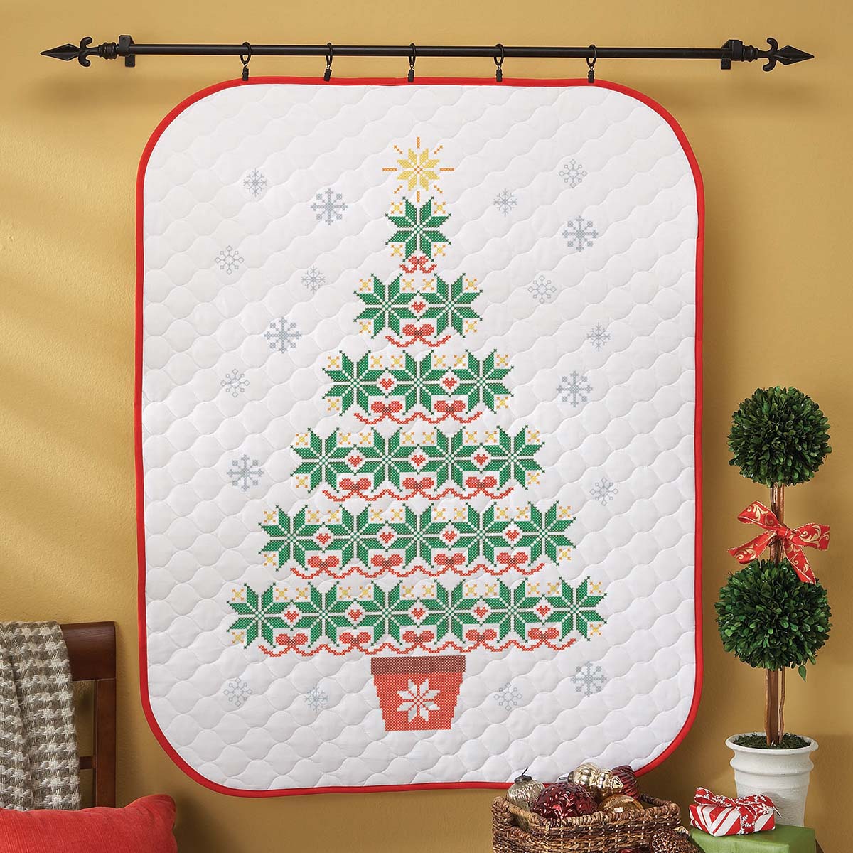 Kit Couture Couverture Lap Quilt A Christmas Of Winters Past 43x34 Pouces - Herrschners, Neuf, Point De Croix