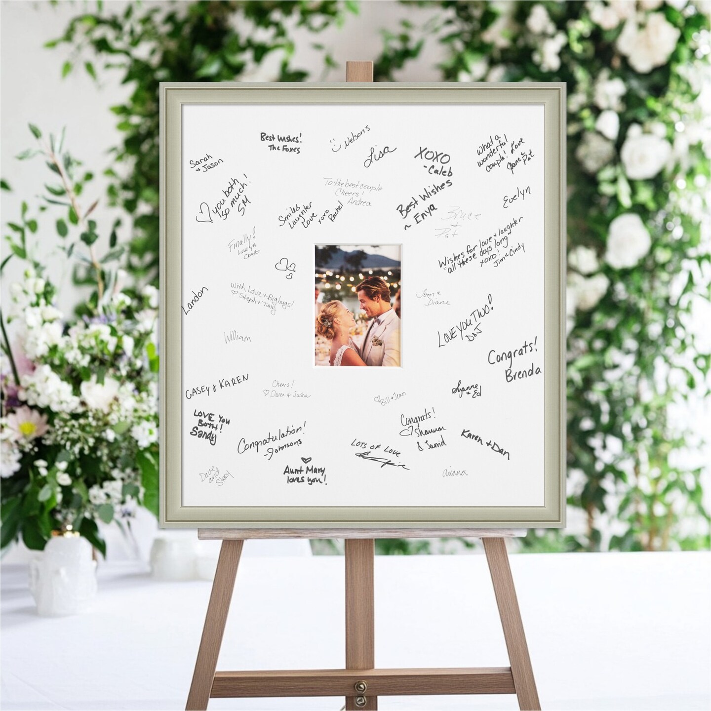Florence Signature Mat Picture Frame, Photo Frame Wedding Guest Book Alternative, Autograph Picture Mat for Signature Board, Wedding Celebrations Graduations Support Encouragement or Retirement