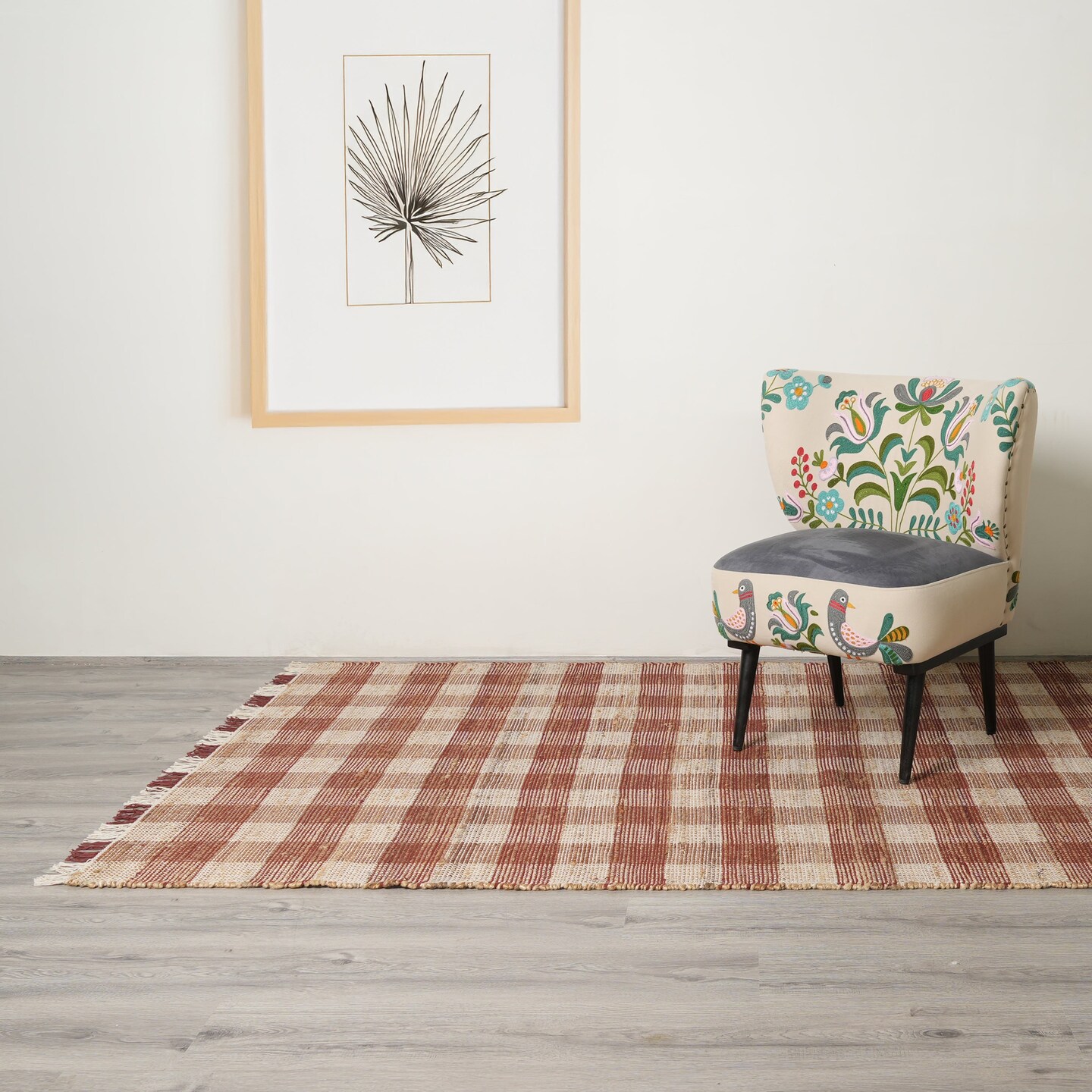 Handwoven Jute &#x26; Cotton Plaid Rug &#x2013; Eco-Friendly, Durable, and Soft (5x7 ft)