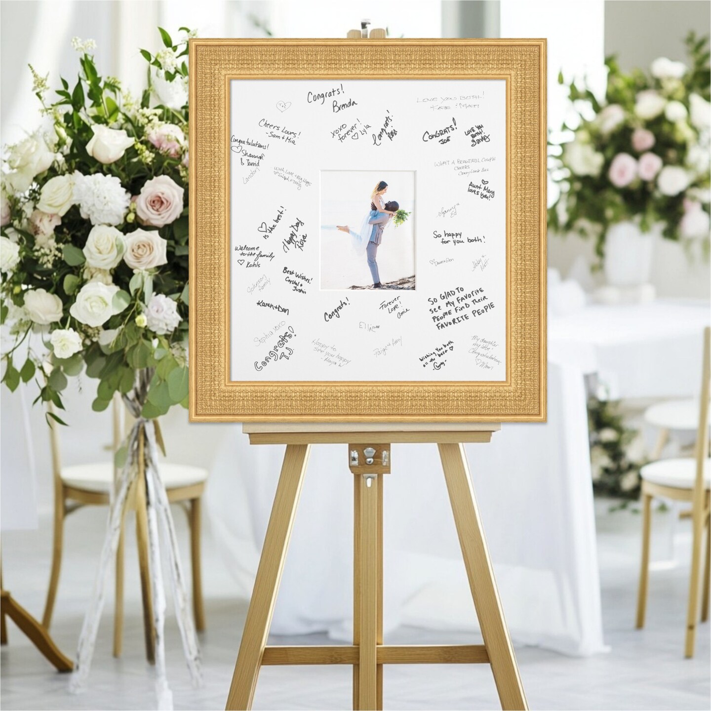 Trellis Signature Mat Picture Frame, Photo Frame Wedding Guest Book Alternative, Autograph Picture Mat for Signature Board, Wedding Celebrations Graduations Support Encouragement or Retirement