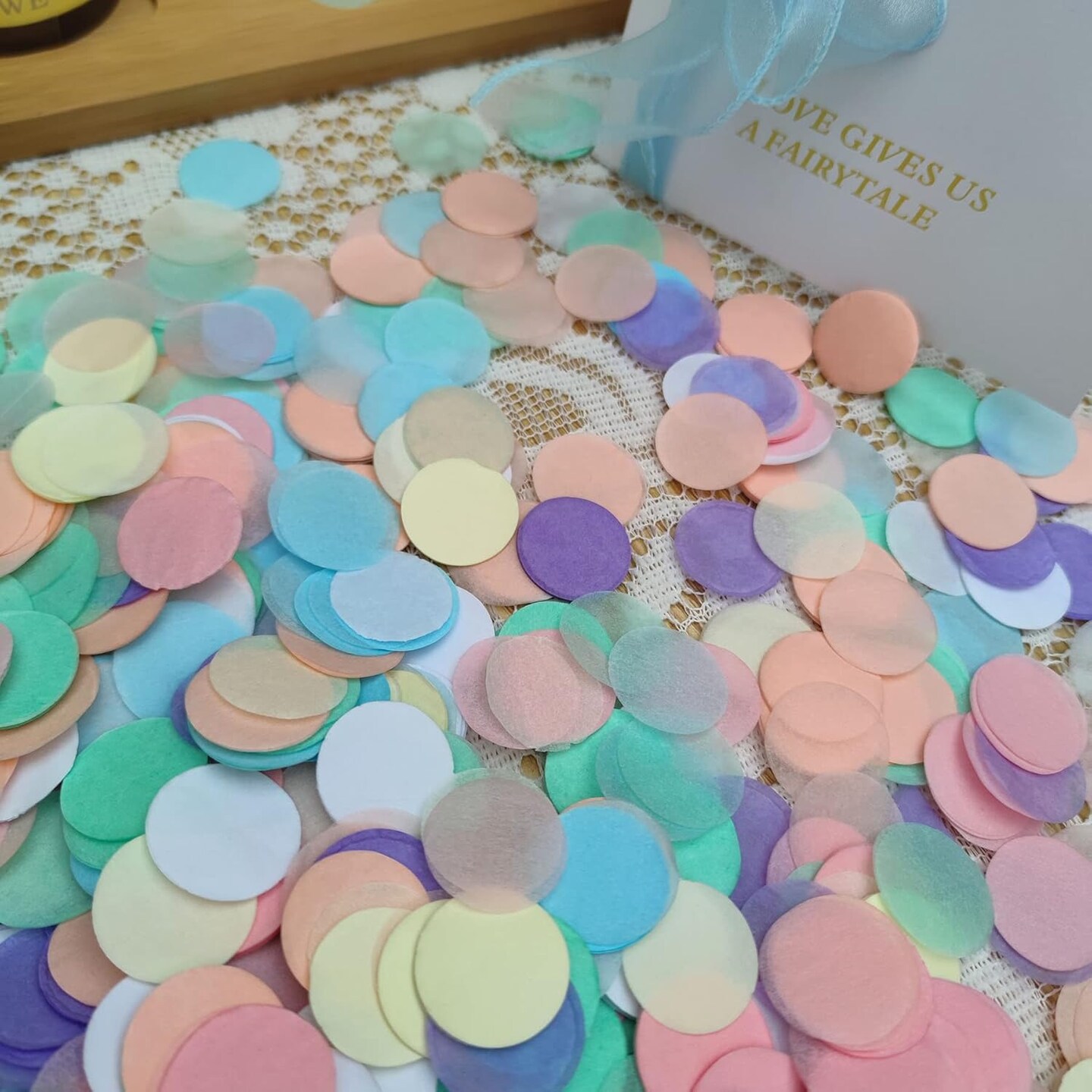 1 Inch Pastel Tissue Paper Table Confetti Dots for Baby Shower Gender Reveal Birthday Party Decorations 2 oz