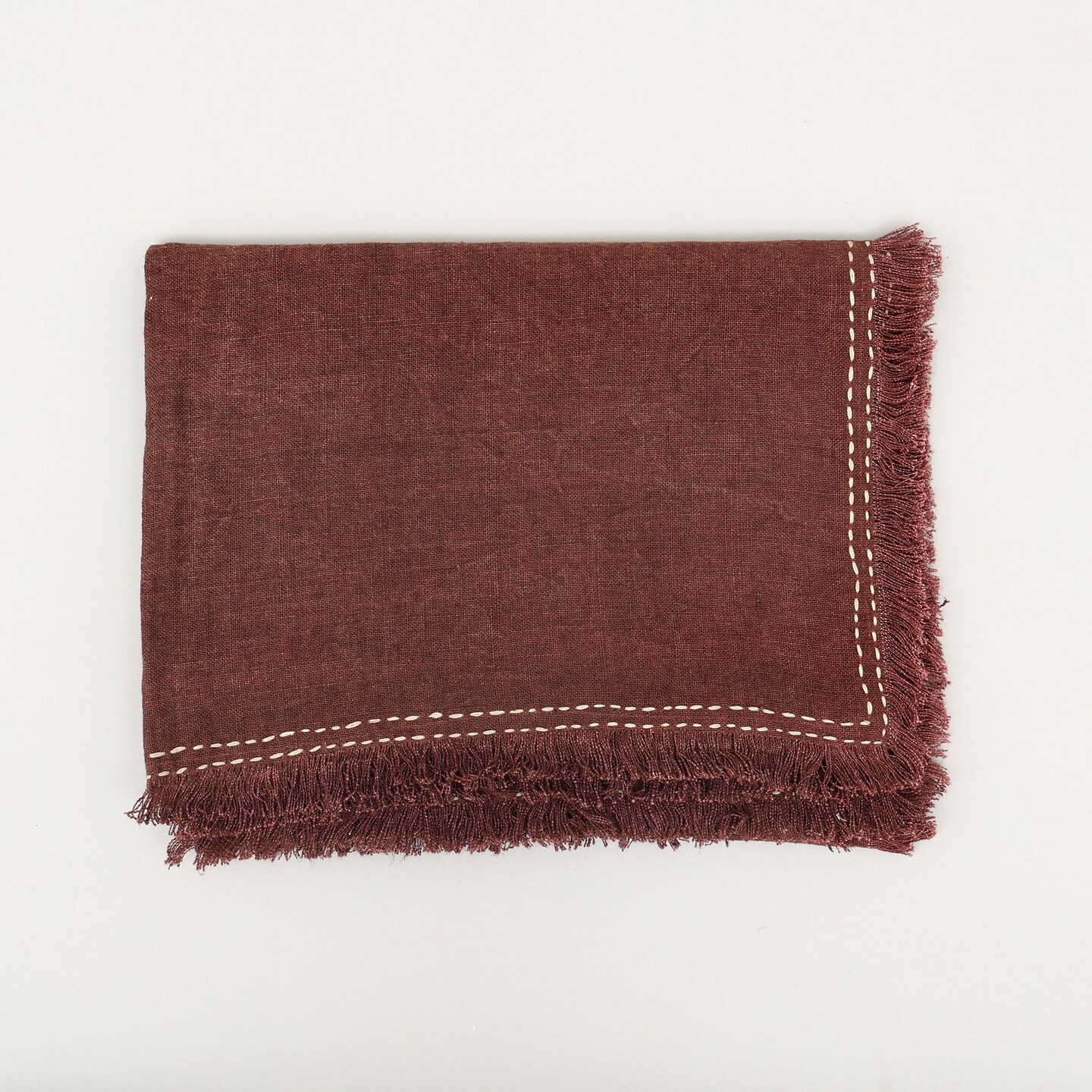 Stonewashed Linen Woven Throw Blanket with Fringe &#x2013;  52&#x22; x 68&#x22;
