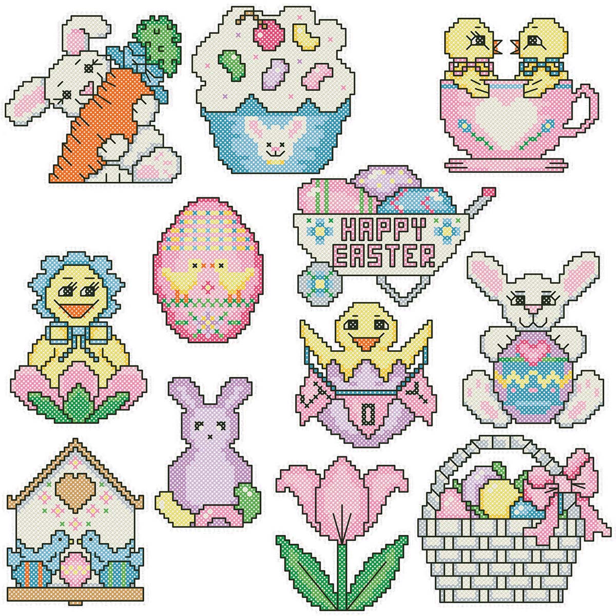 Herrschners  Bright Easter Ornaments Counted Cross-Stitch Kit
