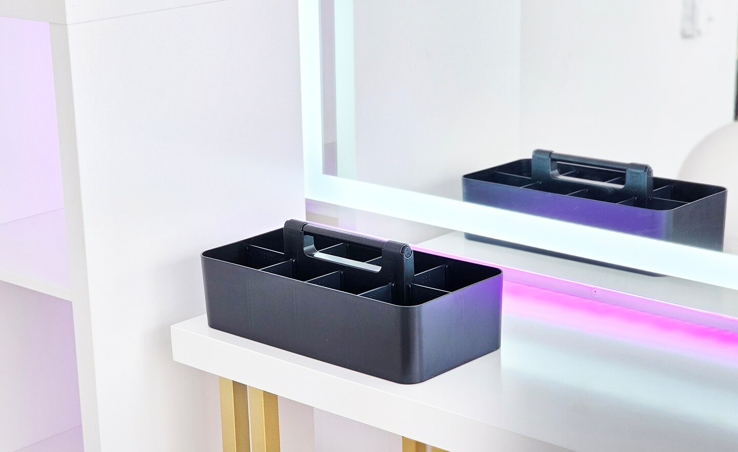 Enjoy Organizer Portable Caddy with Handle – 8-Compartment Storage Bin with Removable Dividers for Office, Crafts, and Home – Made in USA