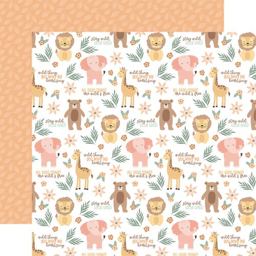 Echo Park Our Baby Girl Cuddly Creatures 12x12 Double-Sided Paper
