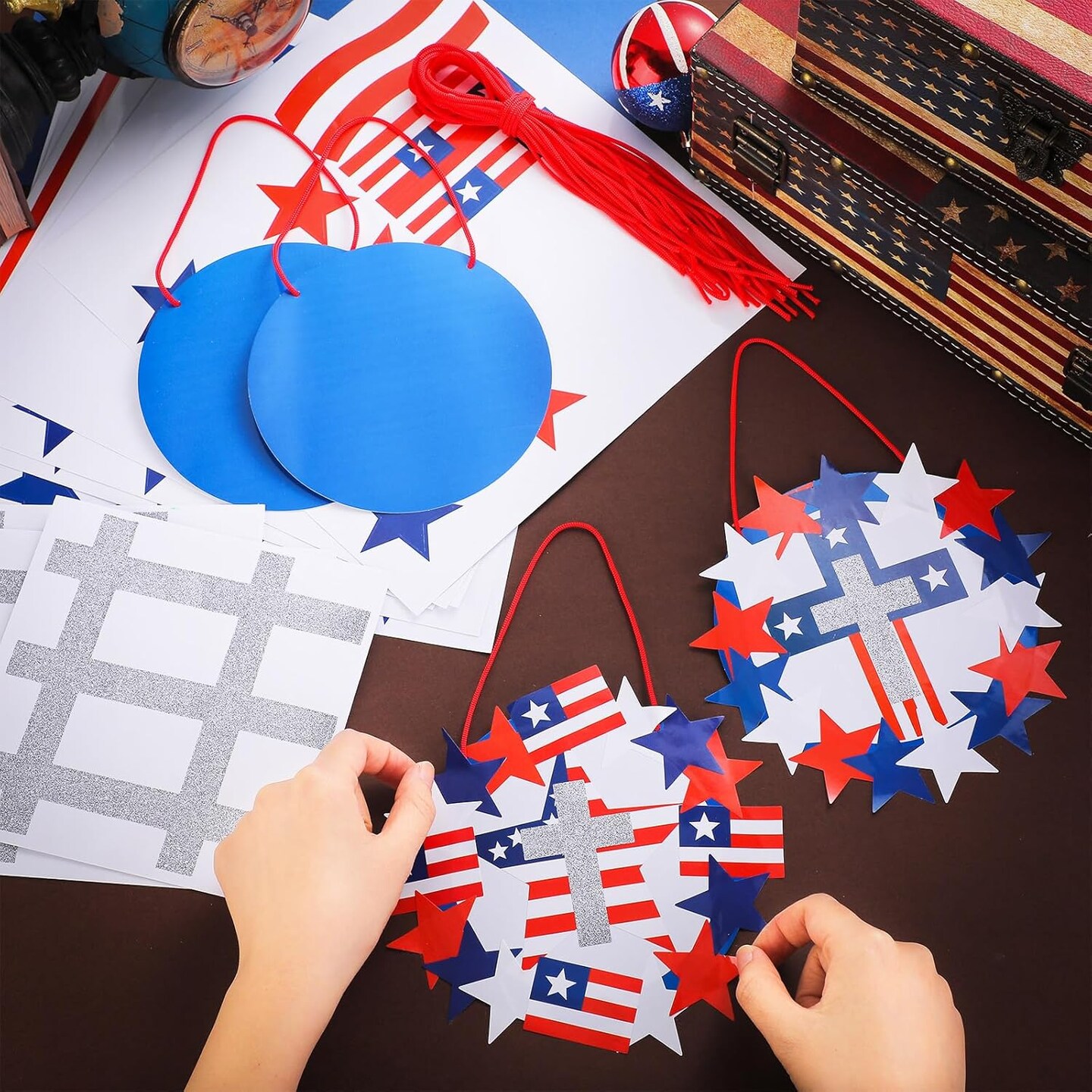 30 Sets Memorial Day Wreath Crafts for Kids
