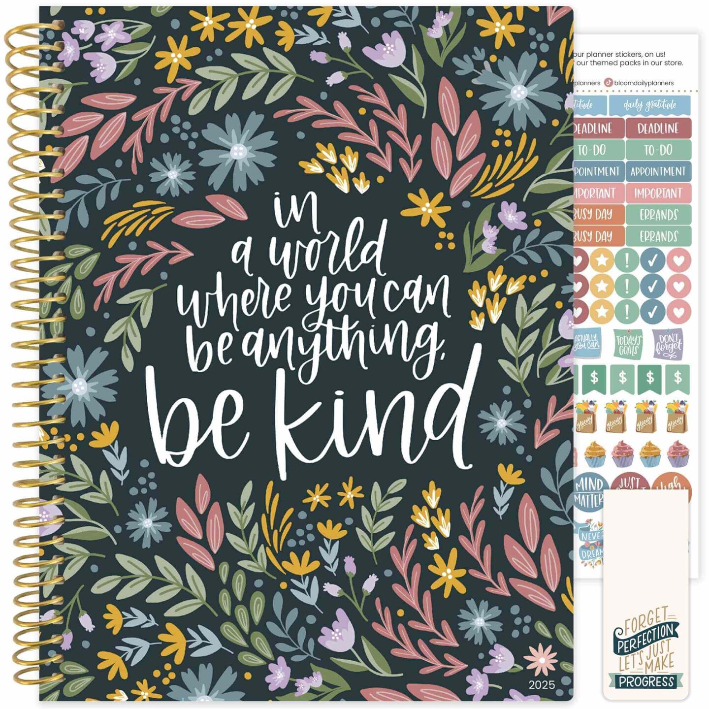 bloom daily planners 2025 Soft Cover Planner, 8.5" x 11", Be Kind