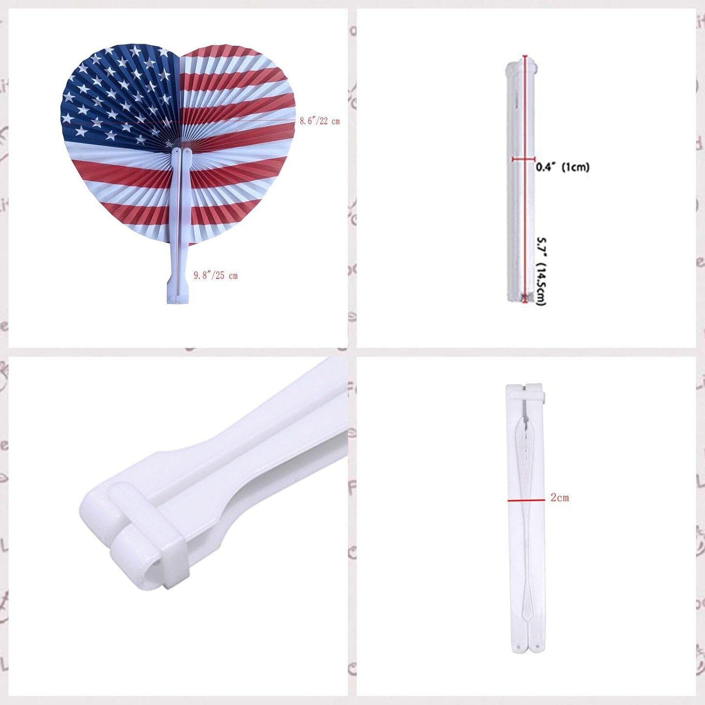 20 Pack Stars &#x26; Stripes Paper Fans Bulk July