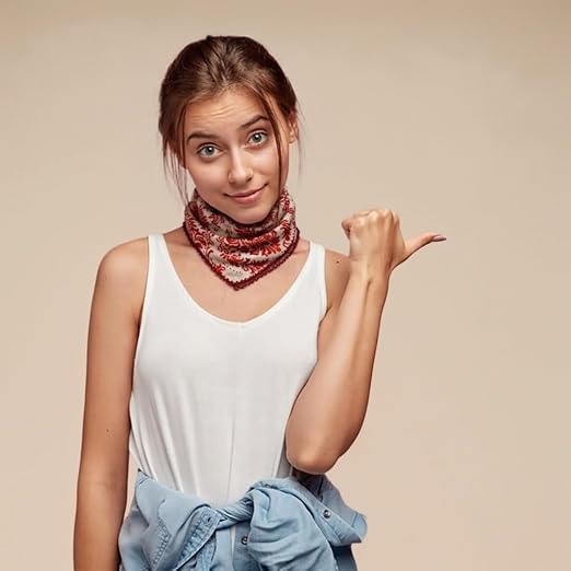 Large Cotton Bandana Headband, Head Wrap, Protective Coverage, Hair Neck Scarf for Women 28 x 28 inch