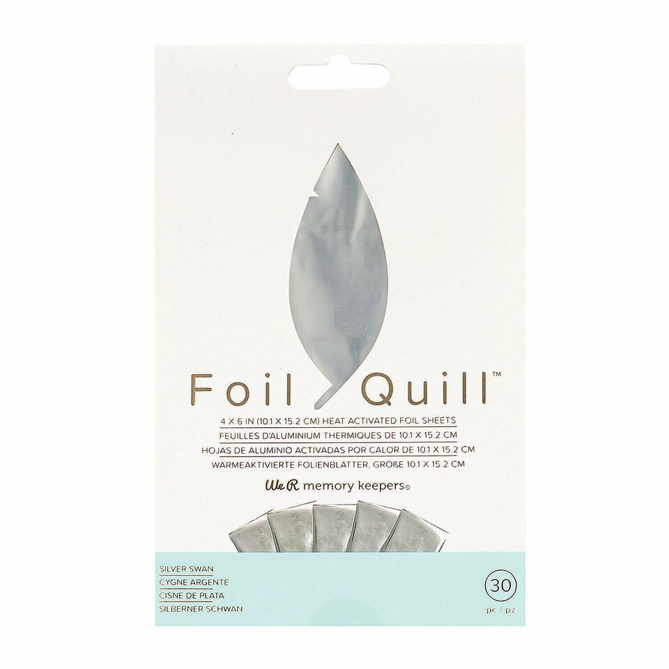 We R Memory Keepers Foil Quill 30 Sheets 4"x6" 660668 Silver Swan