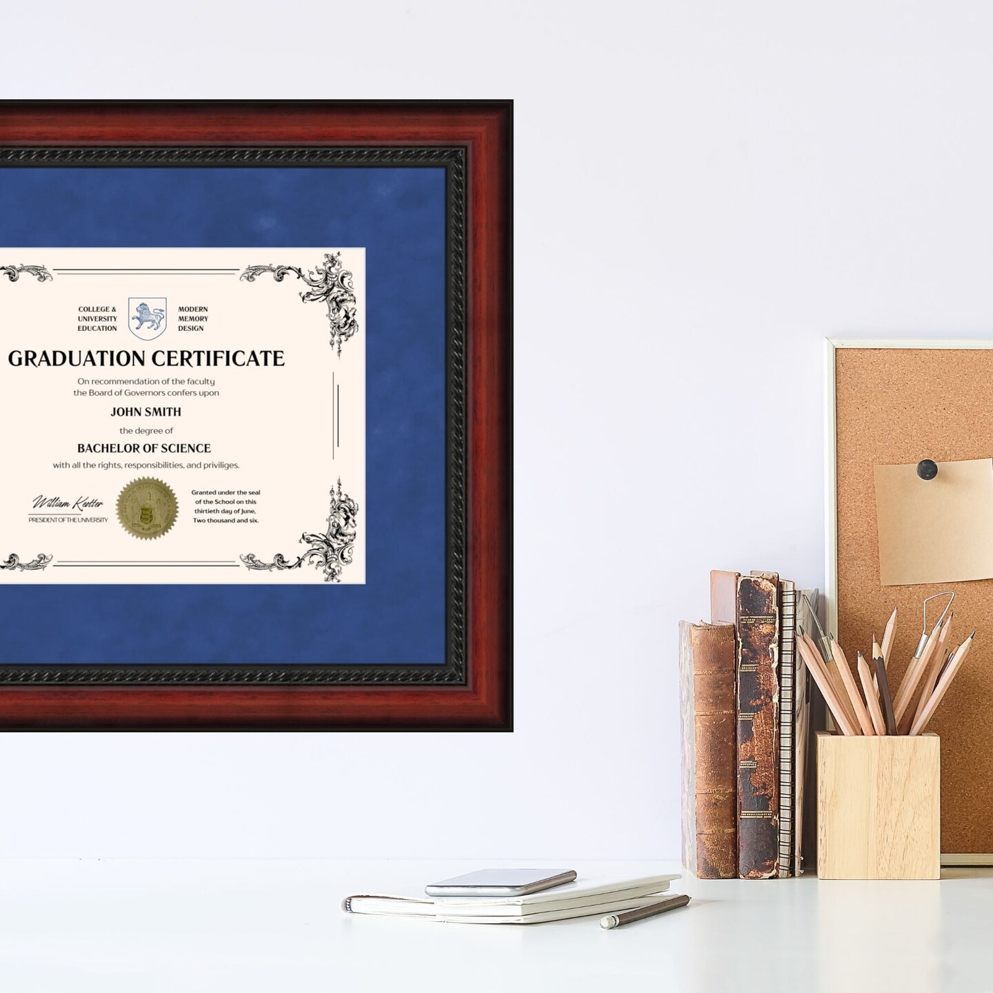 University of Kentucky 11x14 Diploma Frame for 8.5x11 Certificate Blue